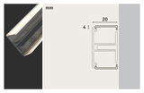 White aluminum LED profile with frosted diffuser, 20 mm wide, for LED strip lighting installation