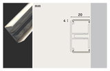 White aluminum LED profile with frosted diffuser, 20 mm wide, for LED strip lighting installation