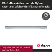 Alimentation centrale URail Zigbee en argent avec fonction dimmable pour éclairage intelligent