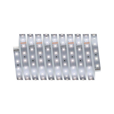 Flexibler LED-Lichtstreifen mit weißen LEDs auf silberner Platine für moderne Beleuchtungslösungen