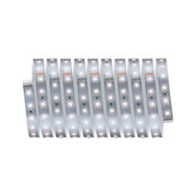 Flexibler LED-Lichtstreifen mit weißen LEDs auf silberner Platine für moderne Beleuchtungslösungen