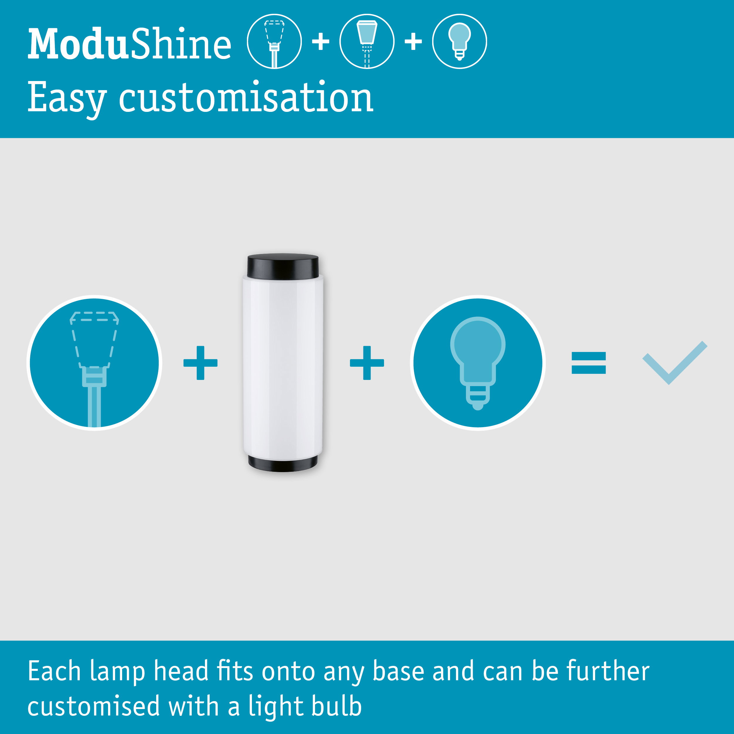 ModuShine Shade Selaro IP44 cylindrical Anthracite/White