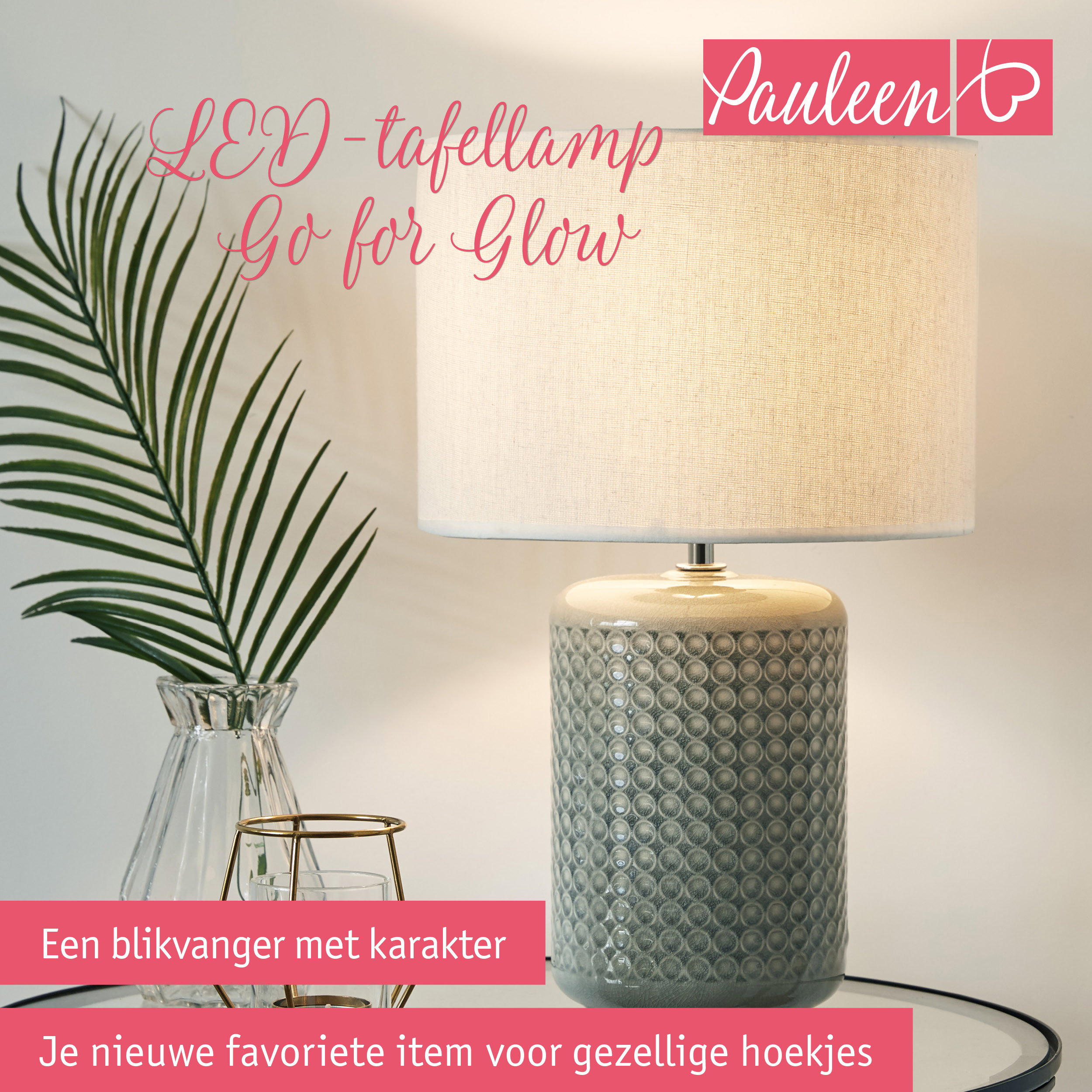 Paulmann Pauleen LED-tafellamp Go for Glow E27 max. 20W Beige/Grijs/Groen