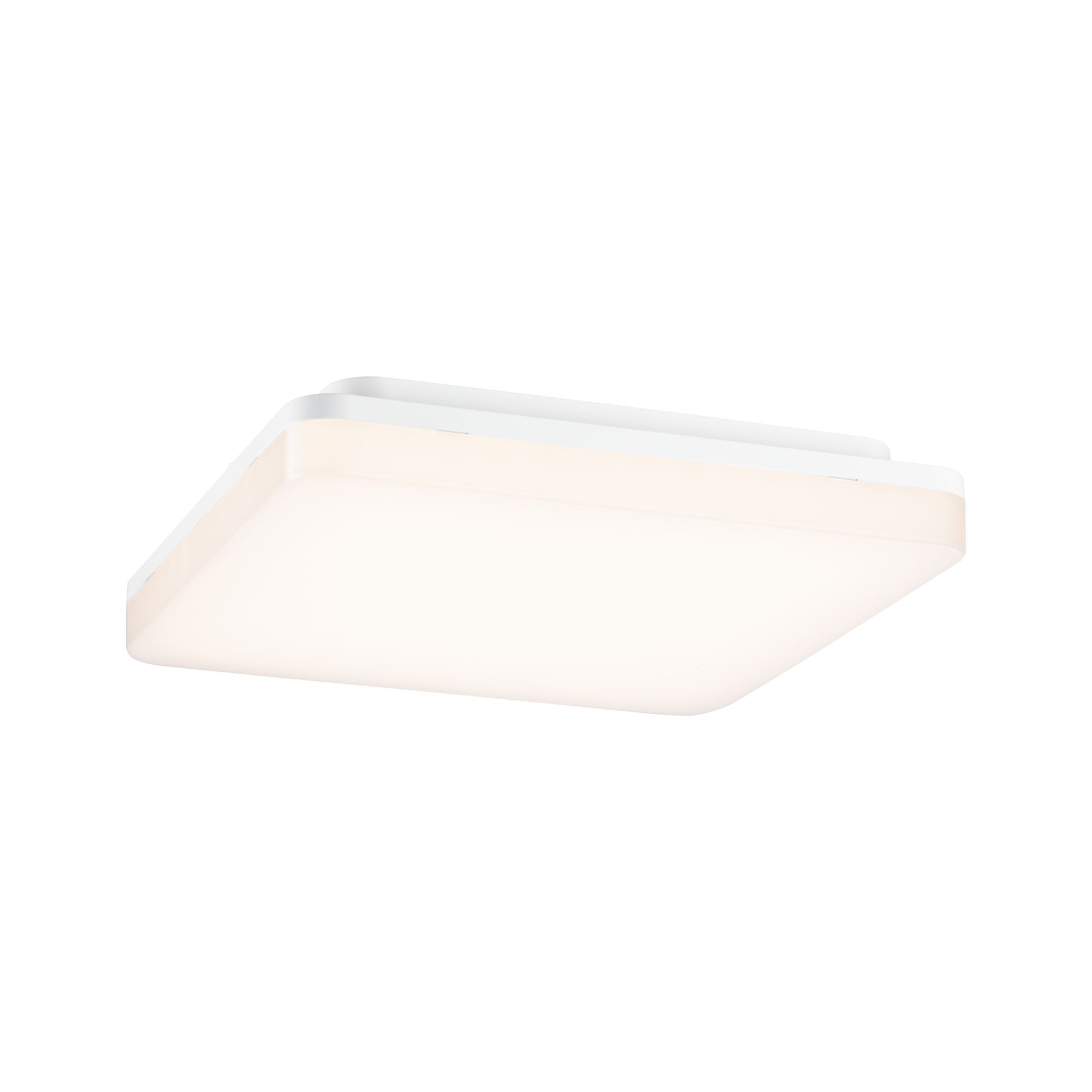 Plafonnier LED carré moderne blanc avec lumière blanc chaud pour espaces de vie