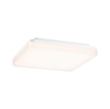 Modern square white LED ceiling light with warm white illumination for living spaces