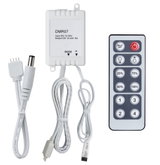 Witte LED-dimmer DMR07 met afstandsbediening en kabels voor 12-24V DC verlichtingssystemen