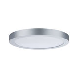 Okrągła lampa sufitowa LED z aluminium w kolorze srebrnym i białym dyfuzorem do nowoczesnego oświetlenia