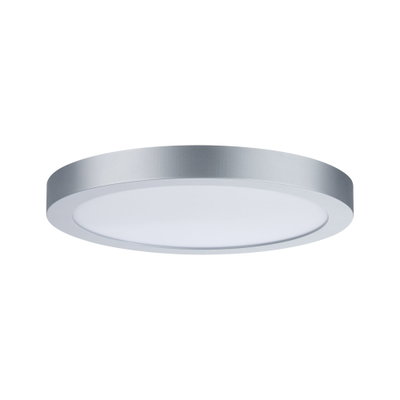 Okrągła lampa sufitowa LED z aluminium w kolorze srebrnym i białym dyfuzorem do nowoczesnego oświetlenia
