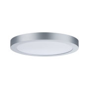 Round silver aluminium LED ceiling light with white diffuser for modern home lighting