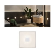 Vierkante witte LED-wandlamp met aluminium middenstuk, moderne badkamerverlichting
