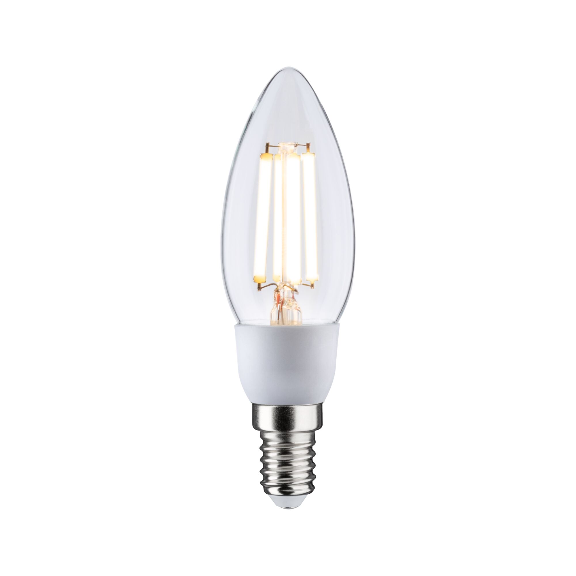 LED candle bulb with clear glass cover and E14 base, energy-saving light for home use