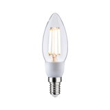 LED-lyspære i stearinlysform med klart glas og E14-fatning til energibesparende belysning