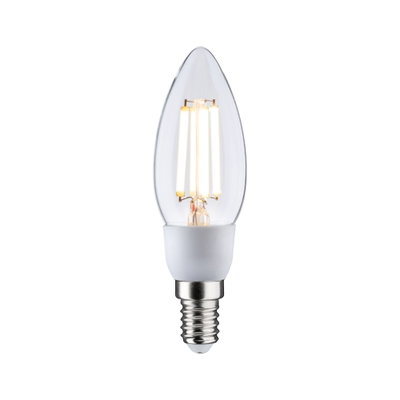 LED-lyspære i stearinlysform med klart glas og E14-fatning til energibesparende belysning