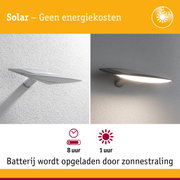 Grijze solar LED-wandlamp, energiezuinige buitenverlichting voor tuin of terras