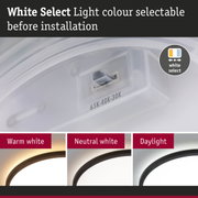White plastic light colour selector with adjustable warm, neutral, and daylight LED settings