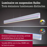 Luminaire suspendu Raiko blanc LED avec éclairage Tunable White et RGBW pour une lumière moderne