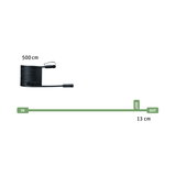 Black 500 cm cable with connectors and 13 cm branch for LED lighting installation