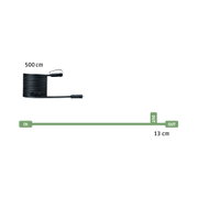 Black 500 cm cable with connectors and 13 cm branch for LED lighting installation