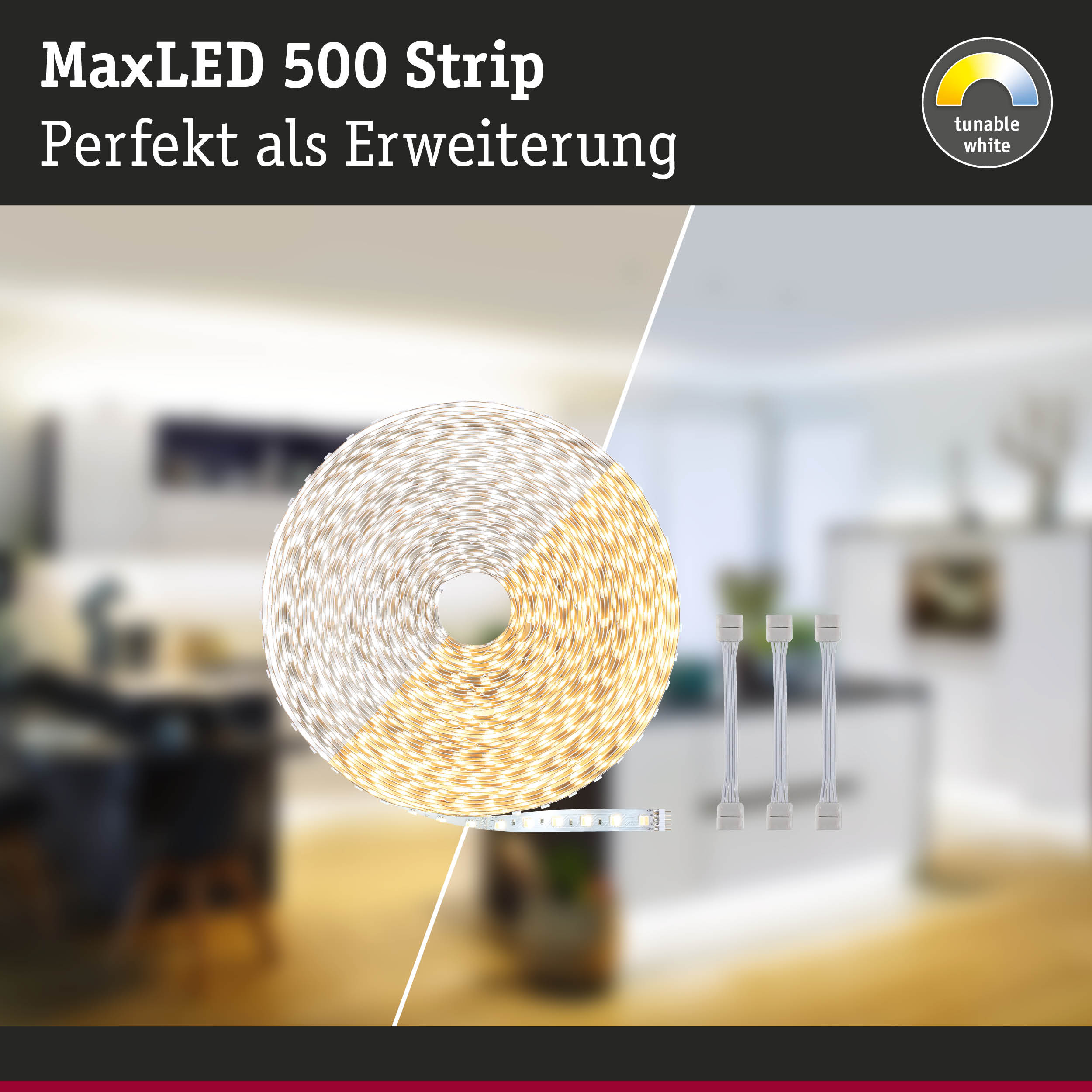 MaxLED 500 Strip LED-Lichtband mit einstellbarem Weißton für flexible Raumbeleuchtung