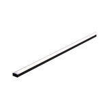 Slim black LED light bar with white illuminated surface for modern indoor lighting