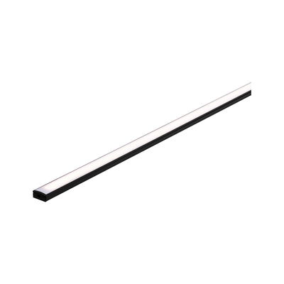 Slim black LED light bar with white illuminated surface for modern indoor lighting