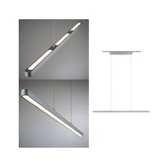 Moderne LED-Pendelleuchte aus silbernem Aluminium mit warmweißem Licht für Wohnräume