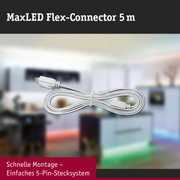 Weißes MaxLED Flex-Connector Kabel 5 m mit einfachem 5-Pin-Stecksystem für LED-Beleuchtung