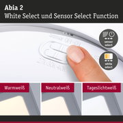 Abia 2 LED-Leuchte in Weiß mit Sensor- und White Select-Funktion für individuelle Lichtfarben