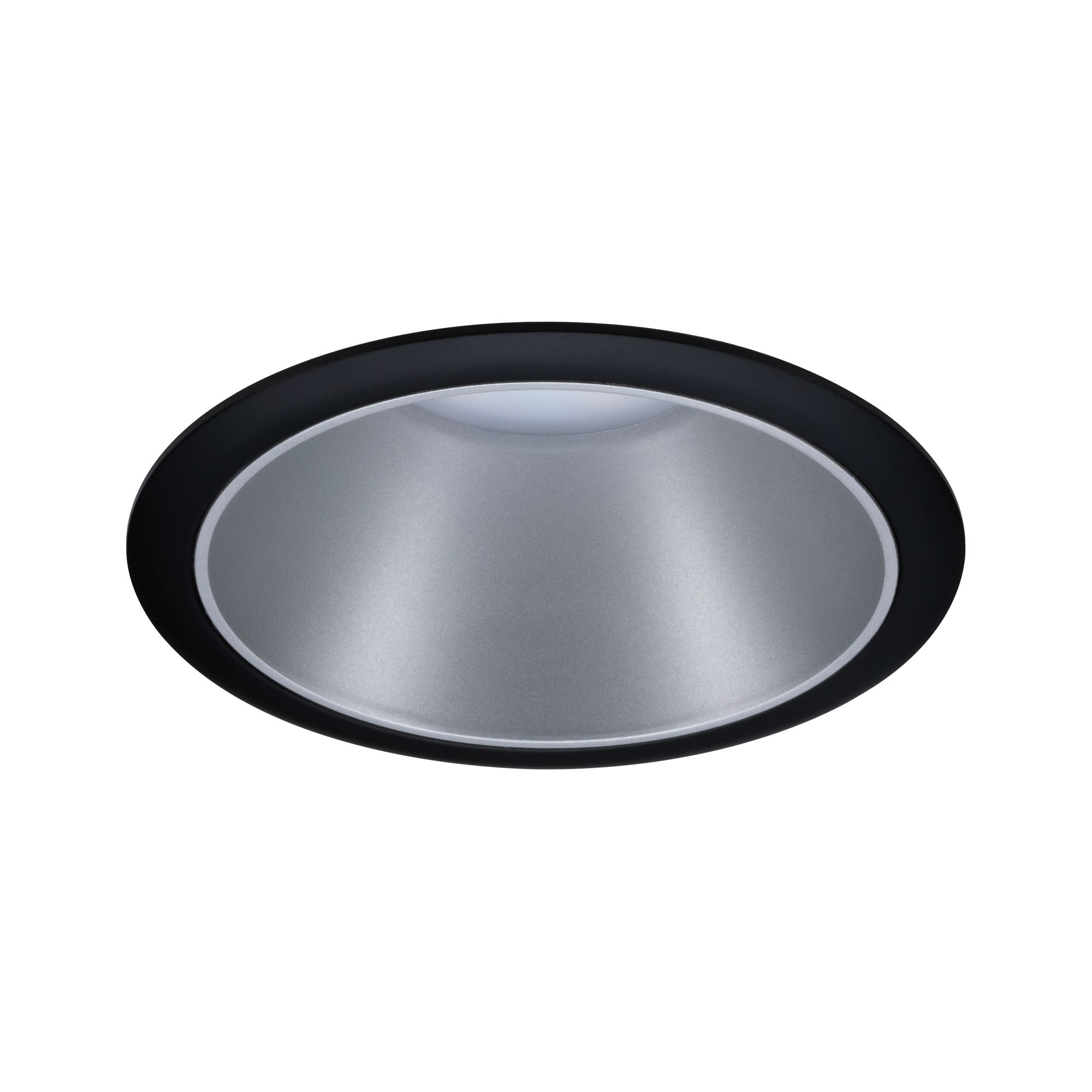 Ronde LED-inbouwarmatuur van aluminium in zwart en zilver voor moderne verlichting