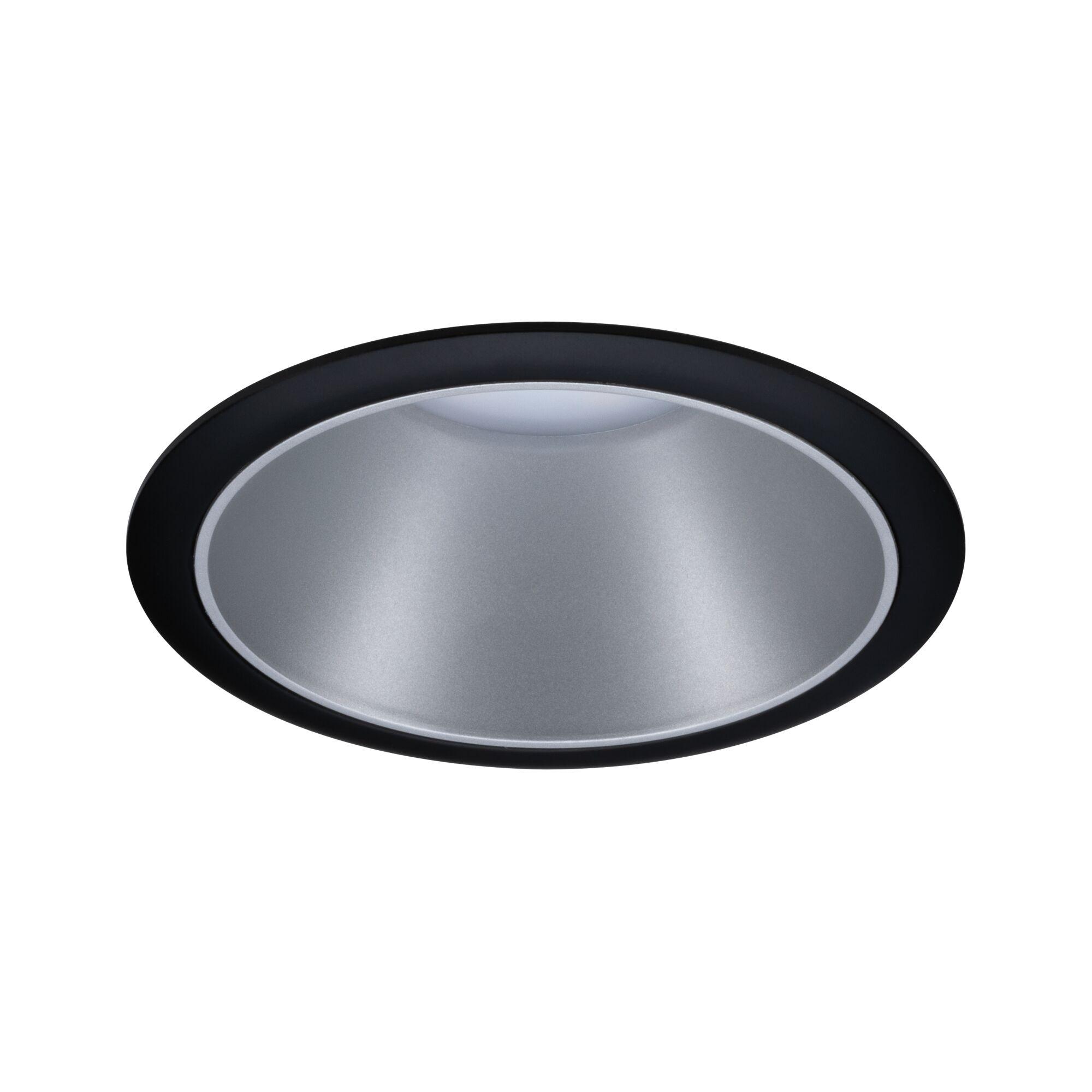 Ronde LED-inbouwarmatuur van aluminium in zwart en zilver voor moderne verlichting