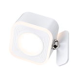 Applique murale LED blanche moderne avec lumière ronde et articulation réglable pour un éclairage flexible