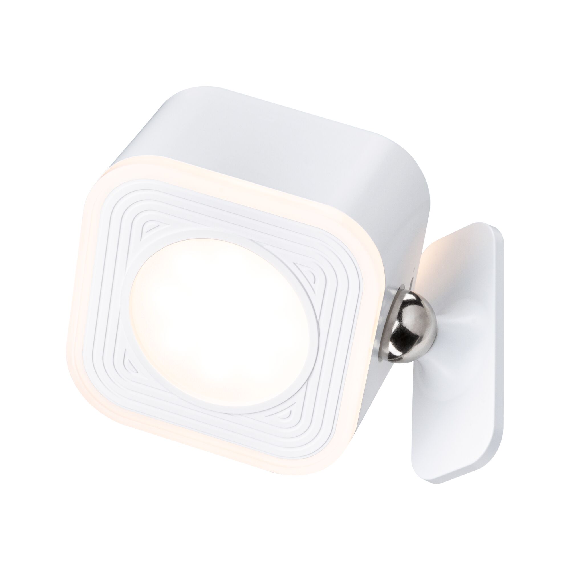 Modern white LED wall spotlight with round light and adjustable joint for flexible lighting solutions