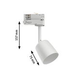 Witte metalen LED-spot van 157 mm hoog en 75 mm diameter voor moderne binnenverlichting