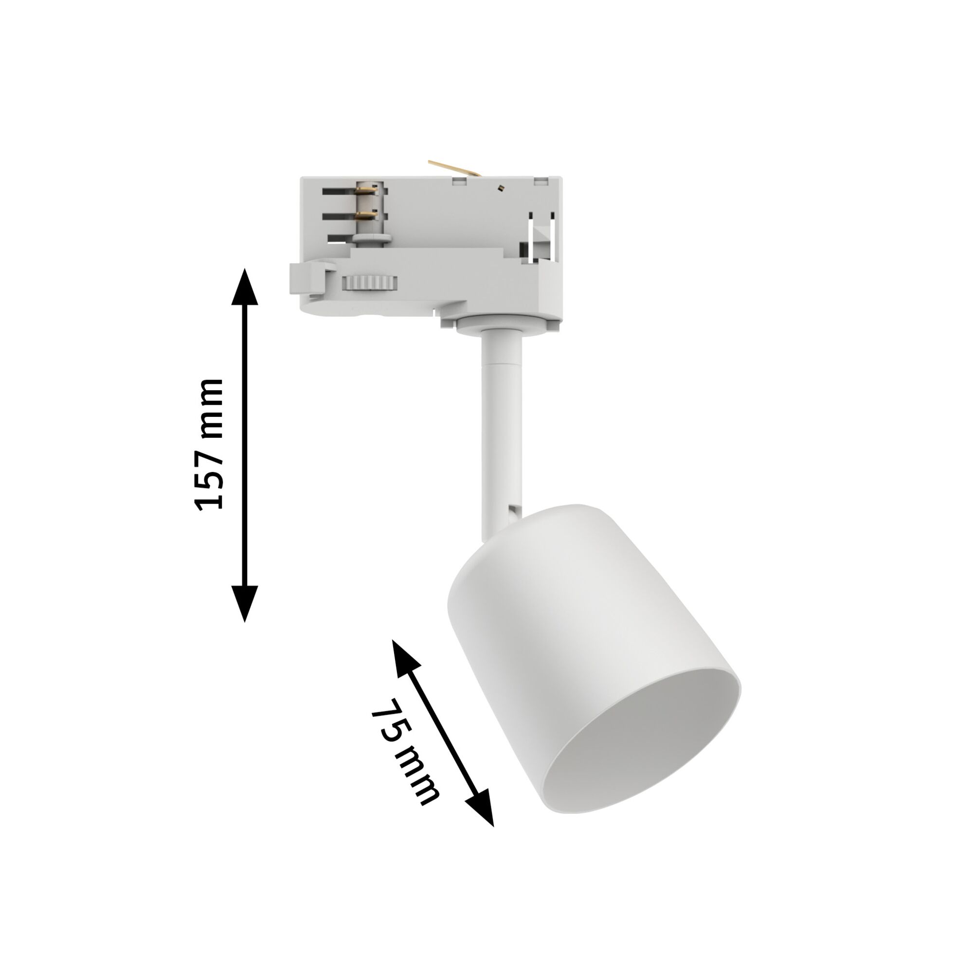 Spot LED blanc en métal de 157 mm de hauteur et 75 mm de diamètre pour éclairage intérieur moderne