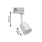 Spot LED blanc en métal de 157 mm de hauteur et 75 mm de diamètre pour éclairage intérieur moderne