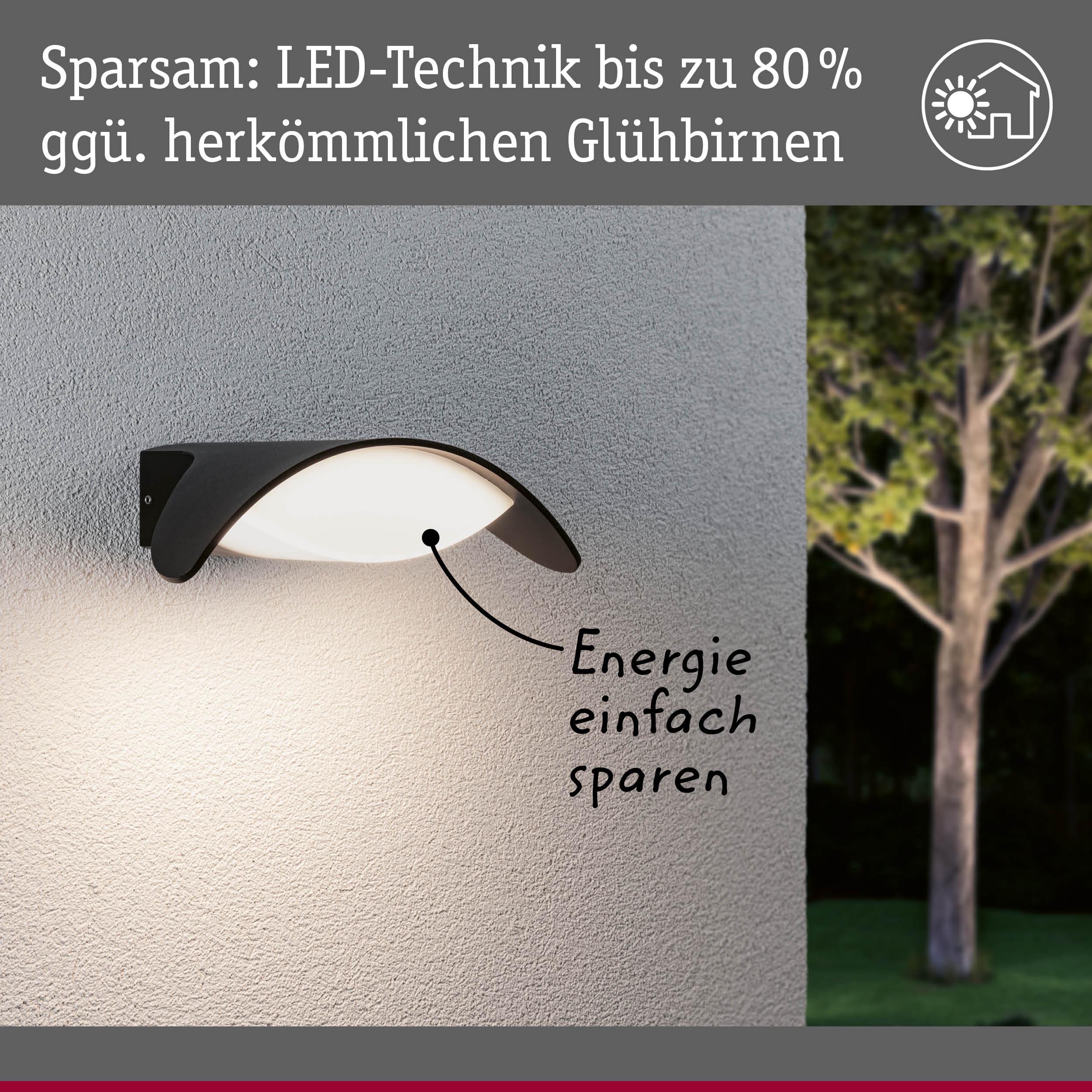 Moderne schwarze LED-Wandleuchte aus Metall mit energiesparender Technik für Außenbereiche