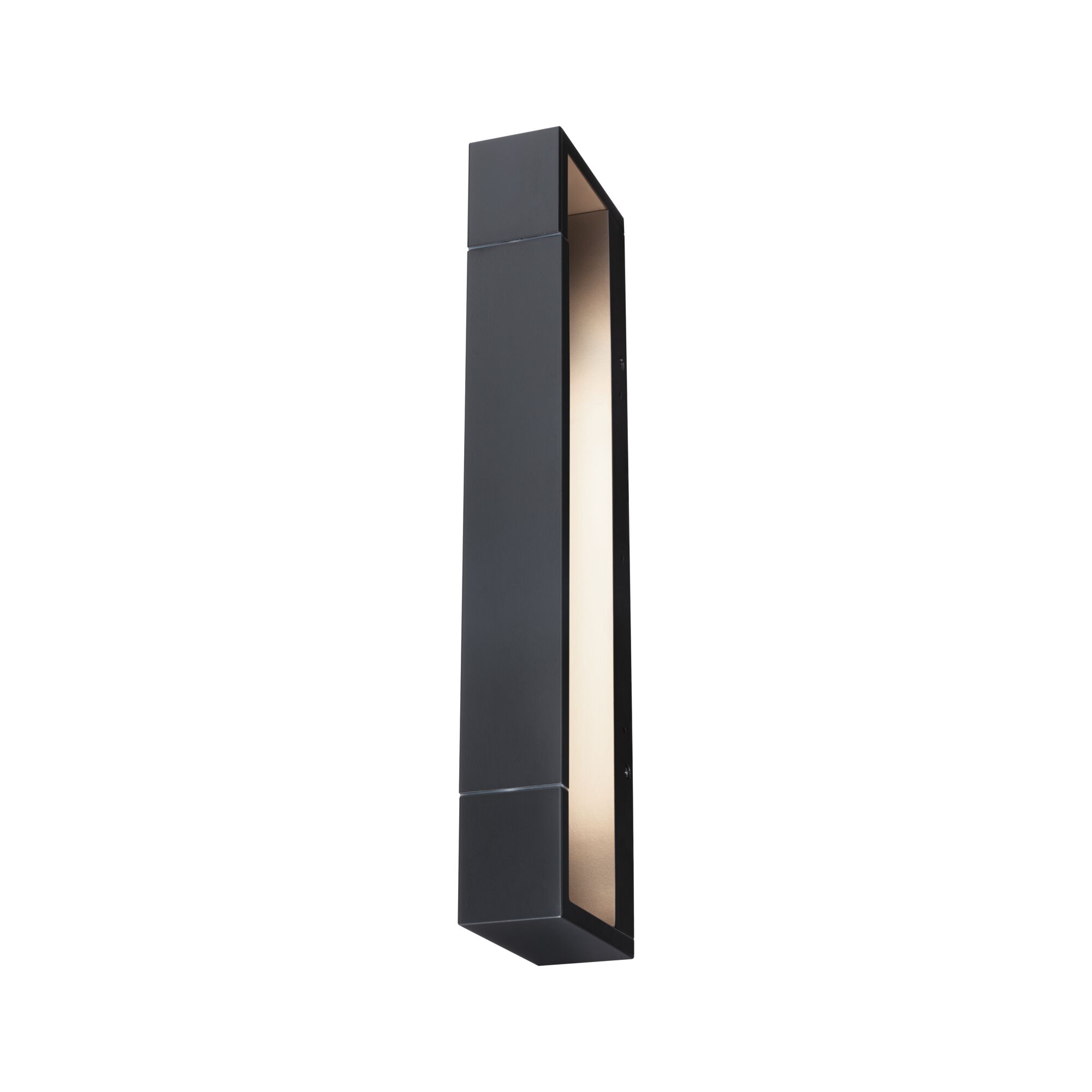 Black aluminum wall light with warm white illumination for modern indoor lighting