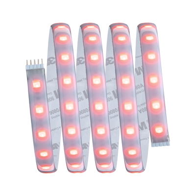 Flexible LED strip light with warm white glow and adhesive back for versatile lighting solutions