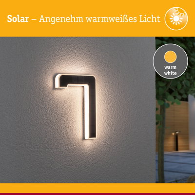 Solarbetriebene Wandlampe mit warmweißem Licht und modernem Design für Außenbereiche