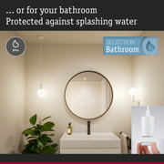 Modern bathroom mirror with IP44 splash water protection, suitable for humid rooms