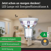 Efficient-Line Standard 230V LED Reflektor GU10 3er-Set 3x450lm 3x2,5W 3000K Silber