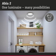 Abia 2 stainless steel LED ceiling light with sensor for versatile lighting in laundry or utility rooms