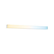 Applique murale LED moderne avec cadre en aluminium chromé et lumière blanche chaude pour intérieur