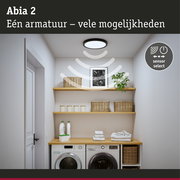 LED-paneel Abia 2 White Select Schemergestuurde bewegingsmelder (HF) rond 400mm 16W 1400lm 2700 - 4000K Zwart