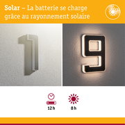 Éclairage solaire pour numéro de maison en blanc et noir avec LED pour éclairage extérieur économique
