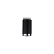 Black metal LED ceiling spotlight with chrome ring for modern indoor lighting