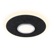 Plafonnier LED rond avec anneau en feutre noir et lumière blanc chaud pour intérieurs modernes
