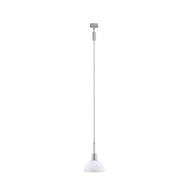 Moderne Pendelleuchte mit weißem Glas und silbernem Metall für stilvolle Innenbeleuchtung