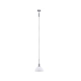 Moderne hanglamp met wit glas en zilverkleurig metaal voor stijlvolle binnenverlichting
