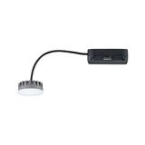 Compact LED module with grey aluminum housing and black cable for versatile lighting solutions